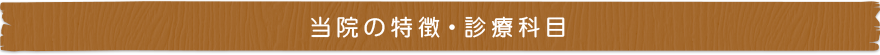 当院の特徴・診療科目